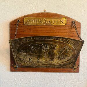 Antique Dutch Letter Newspaper Holder  Circa 1800s Hangs Cottagecore European